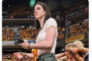 太靓了！WNBA狂热队明星凯特琳-克拉克来现场支持步行者